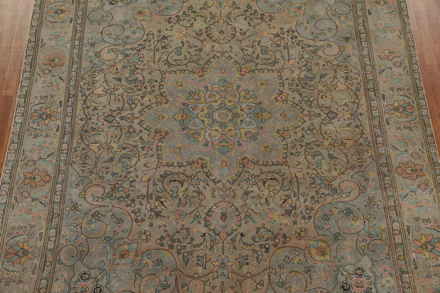 Distressed Over-Dyed Tabriz Persian Area Rug 10x12