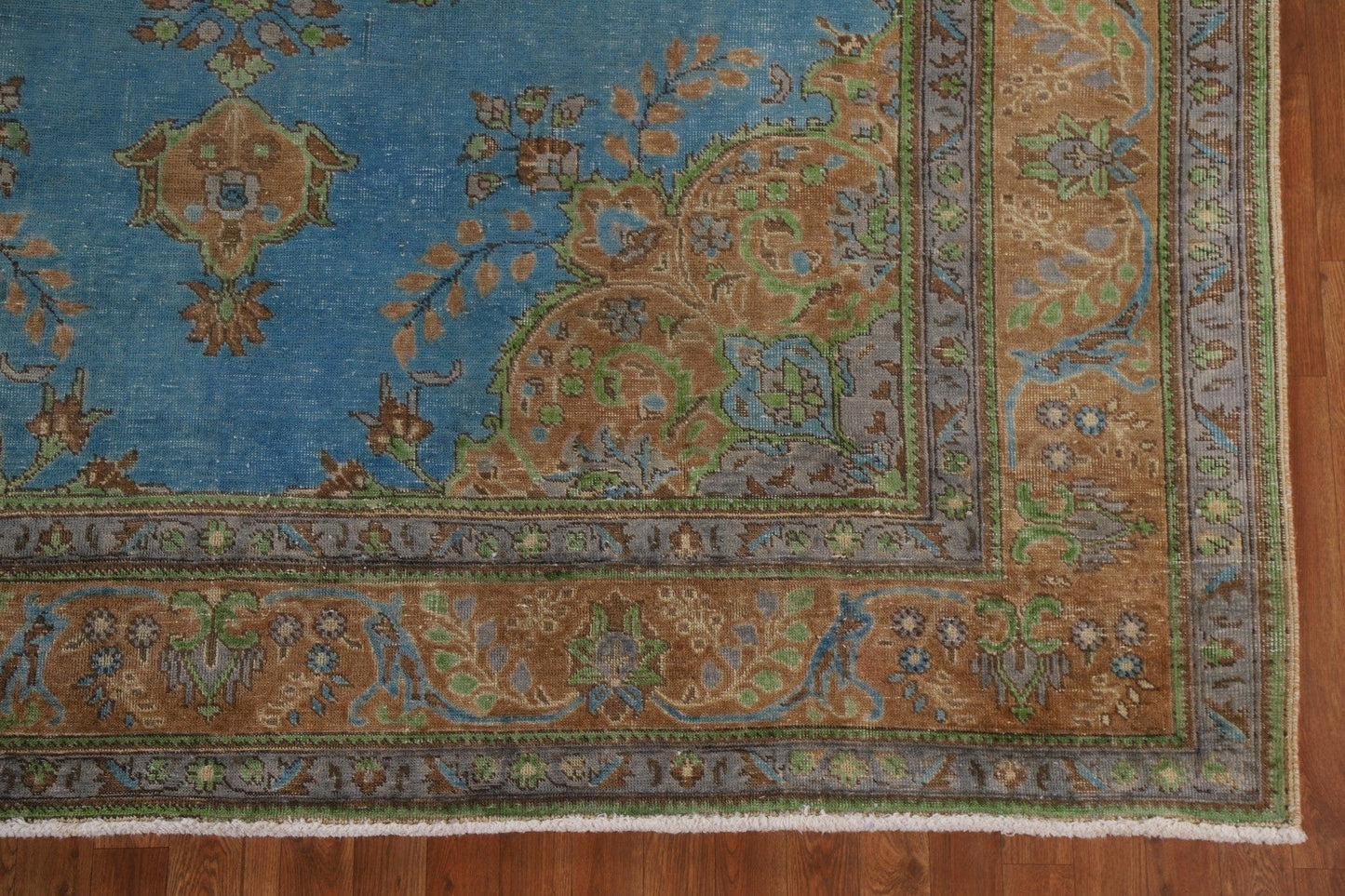 Distressed Over-Dyed Tabriz Persian Area Rug 8x11