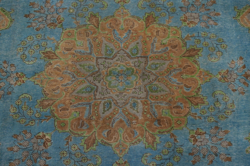 Distressed Over-Dyed Tabriz Persian Area Rug 8x11