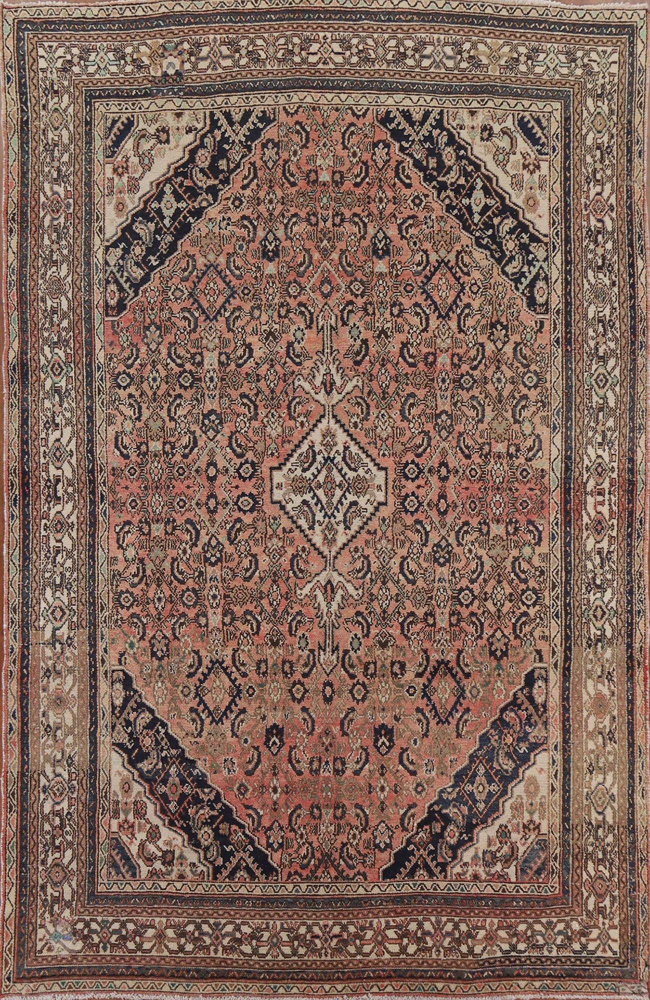 Geometric Hamedan Persian Area Rug 7x10