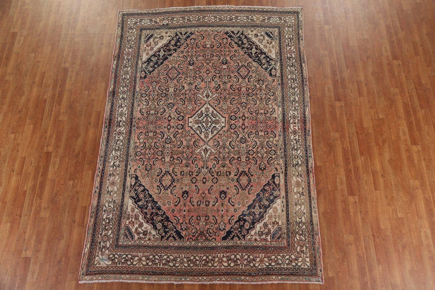 Geometric Hamedan Persian Area Rug 7x10