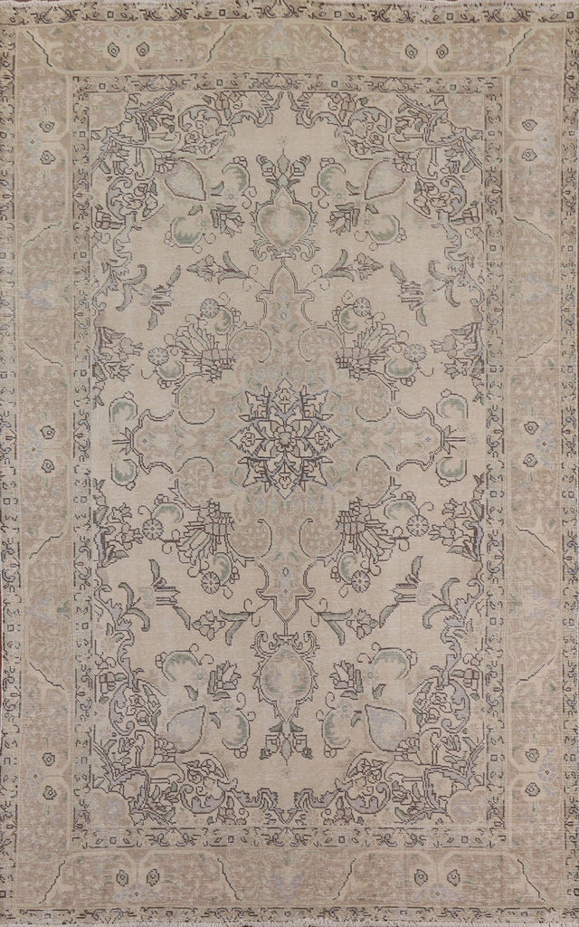 Distressed Tabriz Persian Area Rug 6x9