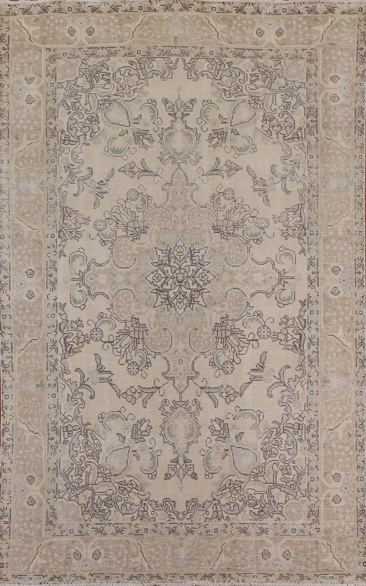 Distressed Tabriz Persian Area Rug 6x9