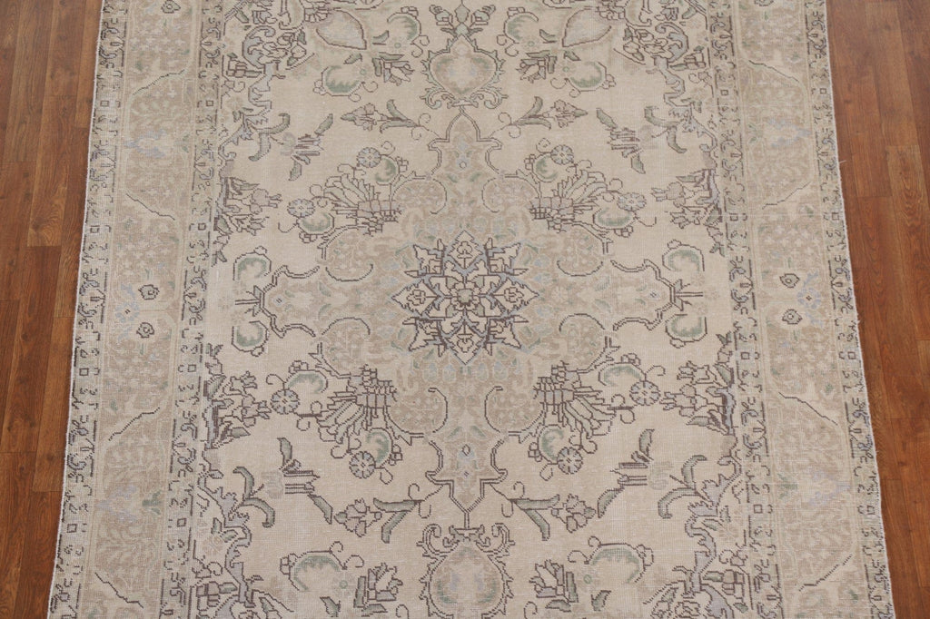 Distressed Tabriz Persian Area Rug 6x9