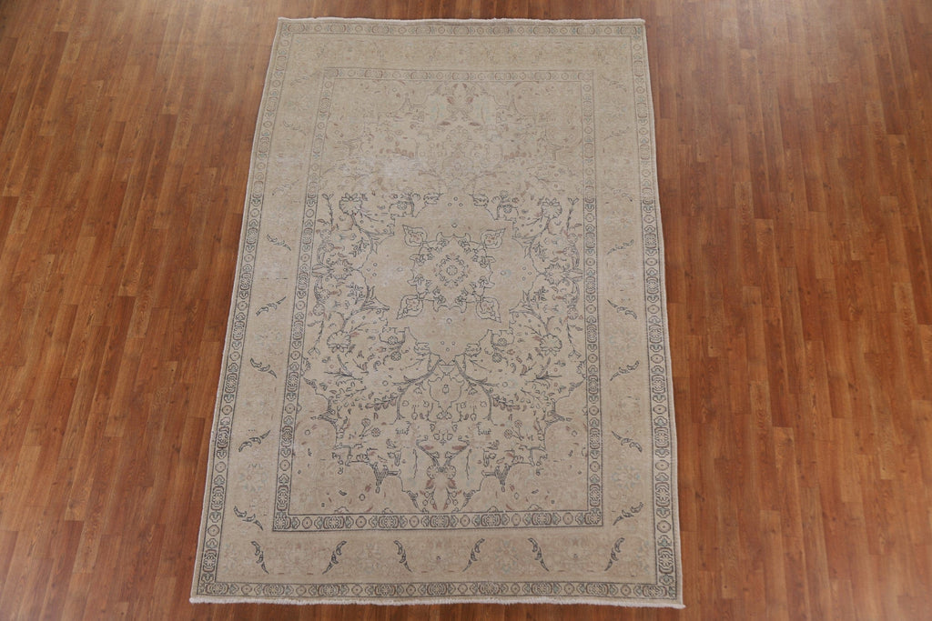 Distressed Tabriz Persian Area Rug 6x10