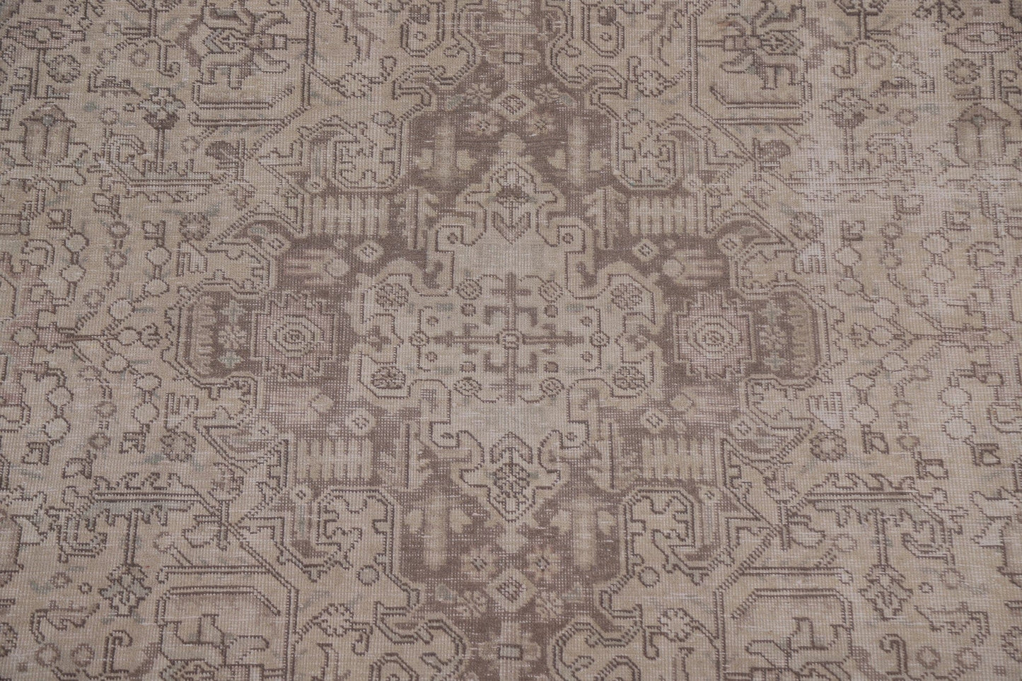 Distressed Geometric Tabriz Persian Area Rug 7x11