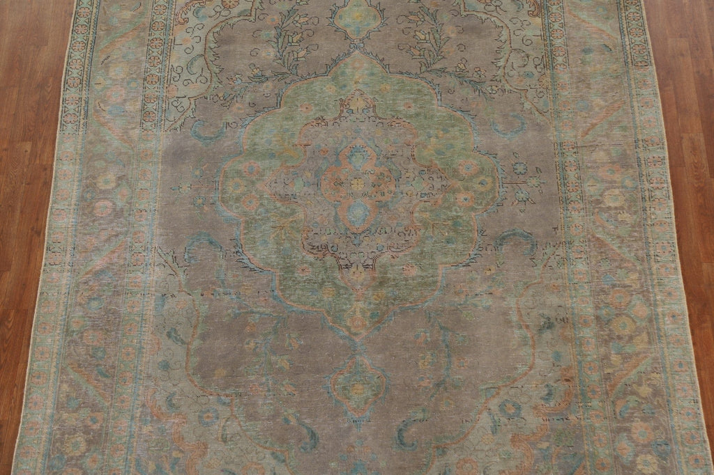 Distressed Over-Dyed Tabriz Persian Area Rug 8x11