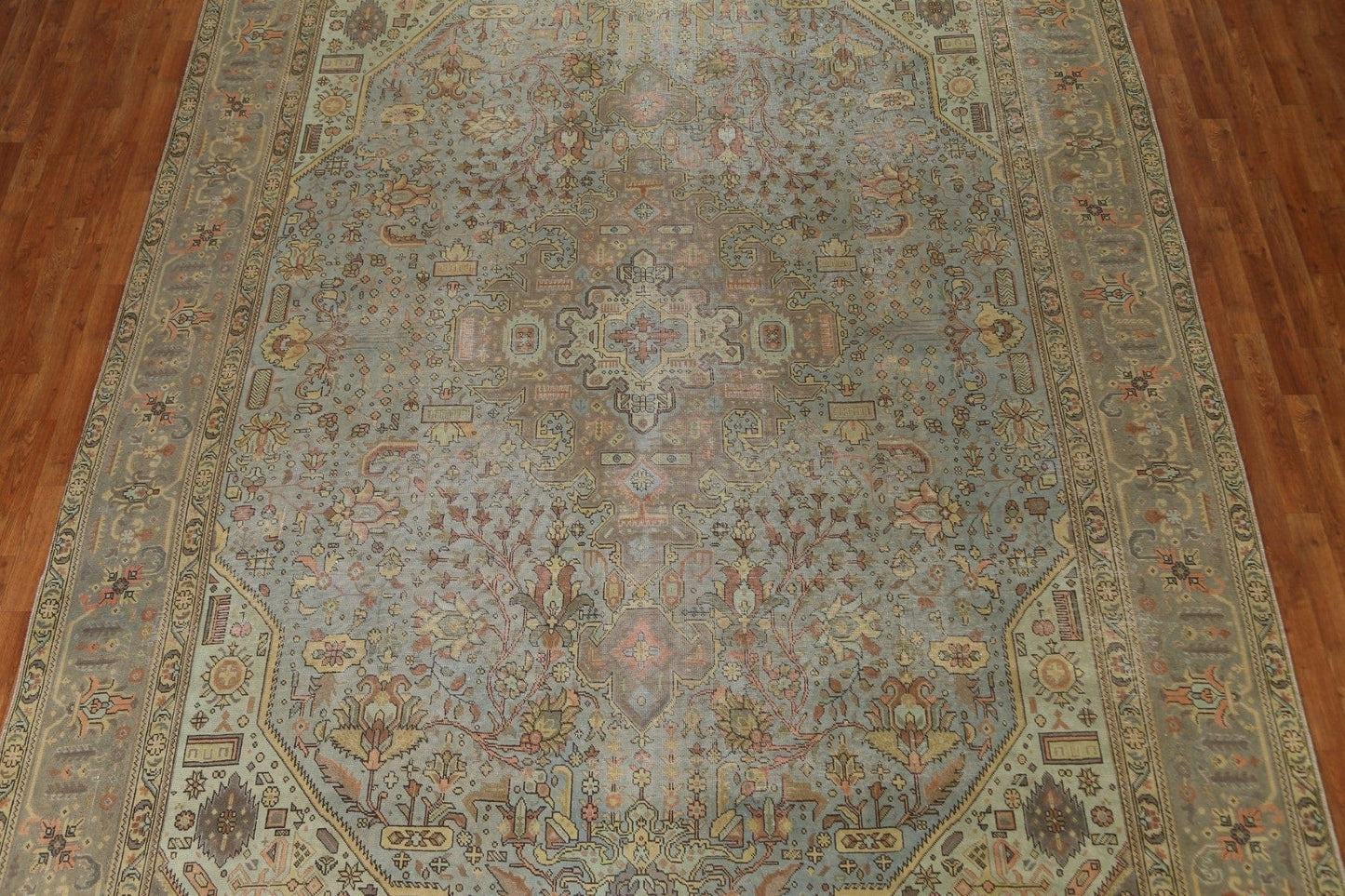 Distressed Over-Dyed Tabriz Persian Area Rug 10x13