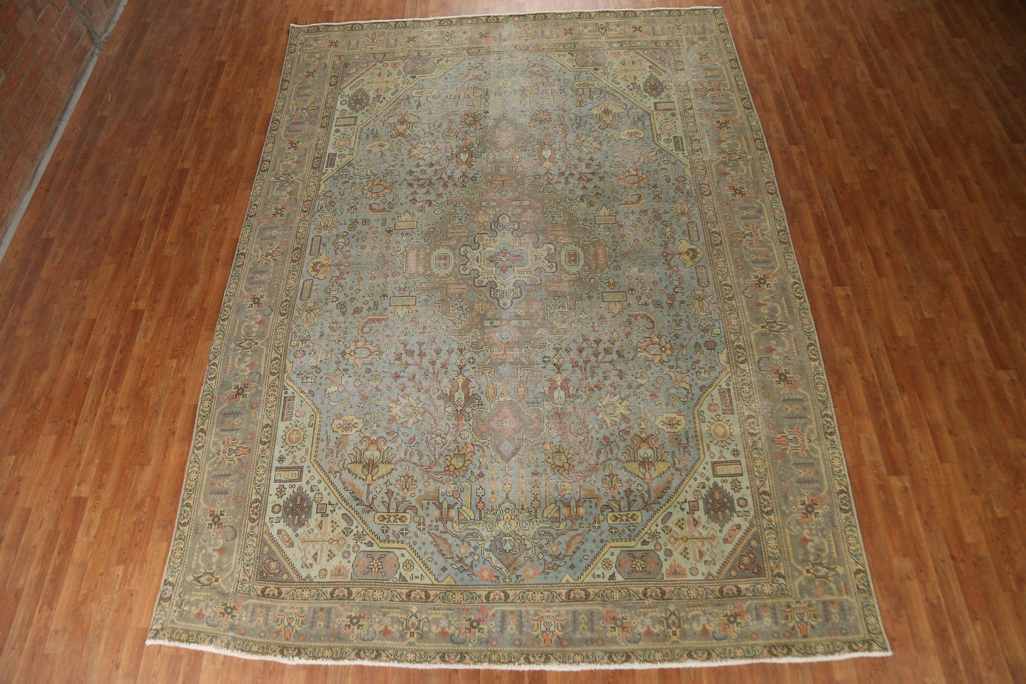 Distressed Over-Dyed Tabriz Persian Area Rug 10x13