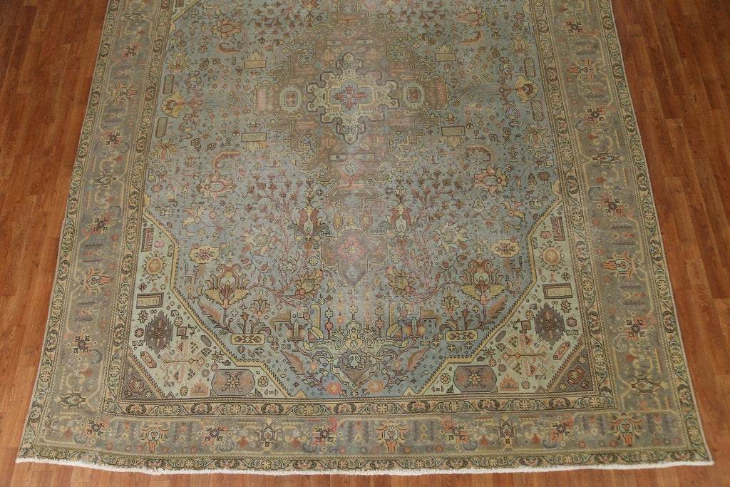 Distressed Over-Dyed Tabriz Persian Area Rug 10x13