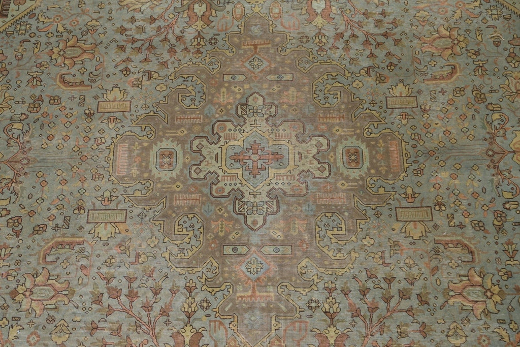 Distressed Over-Dyed Tabriz Persian Area Rug 10x13