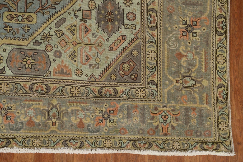 Distressed Over-Dyed Tabriz Persian Area Rug 10x13