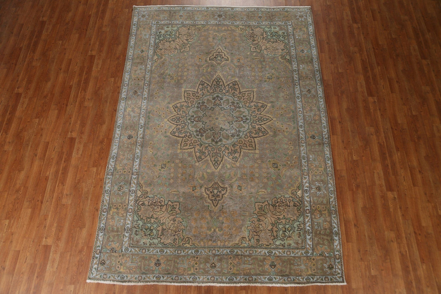 Distressed Over-Dyed Tabriz Persian Area Rug 7x10