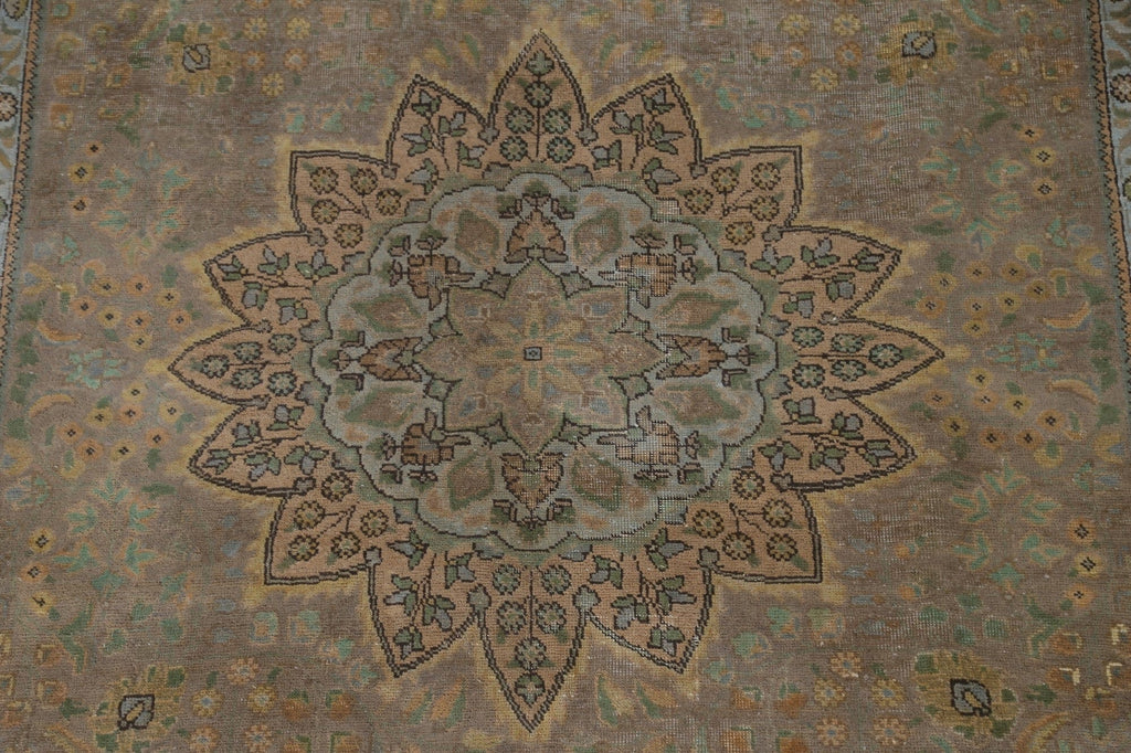 Distressed Over-Dyed Tabriz Persian Area Rug 7x10