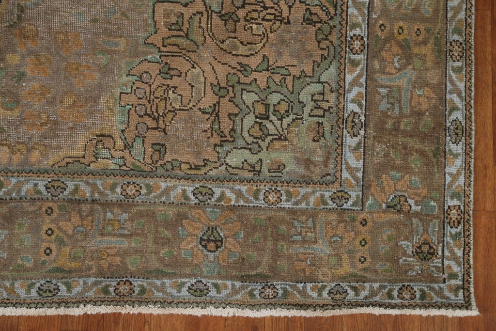 Distressed Over-Dyed Tabriz Persian Area Rug 7x10