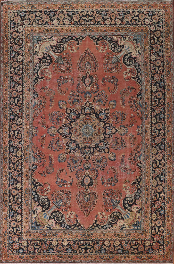 Vintage Wool Mashad Persian Area Rug 8x11