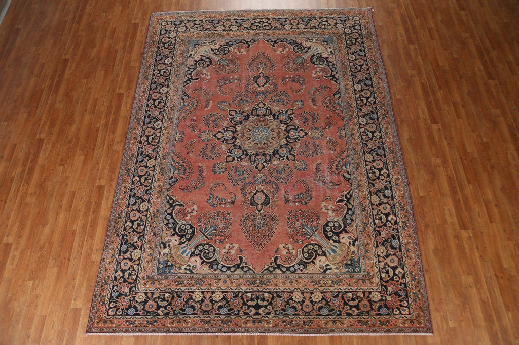 Vintage Wool Mashad Persian Area Rug 8x11