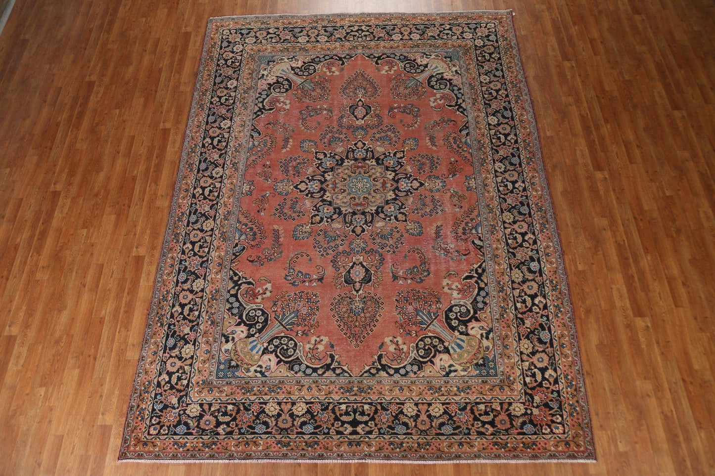 Vintage Wool Mashad Persian Area Rug 8x11