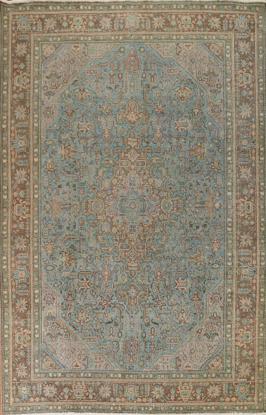 Distressed Over-Dyed Tabriz Persian Area Rug 8x11