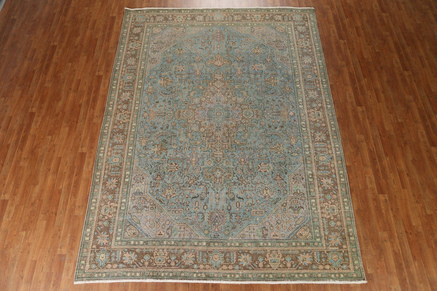 Distressed Over-Dyed Tabriz Persian Area Rug 8x11