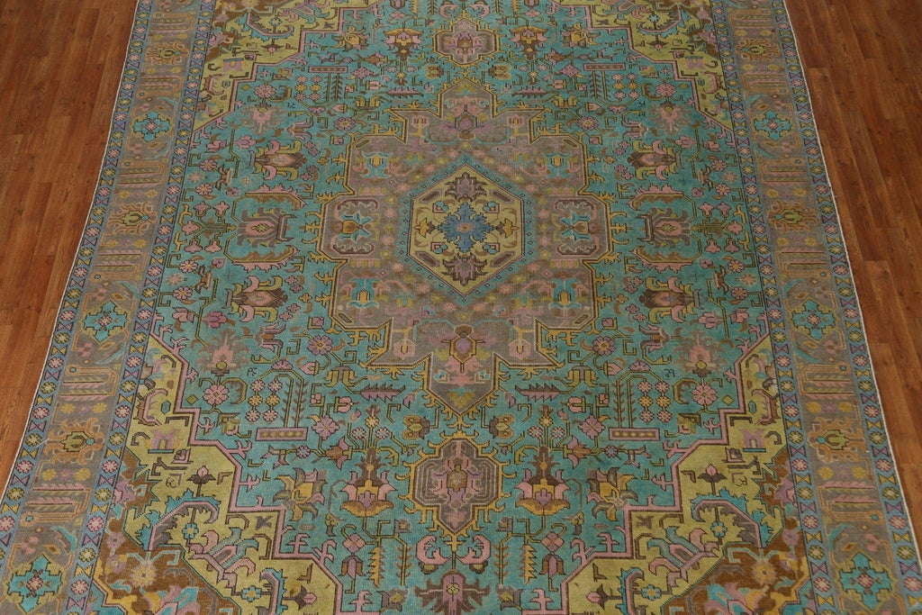 Distressed Over-Dyed Tabriz Persian Area Rug 9x12