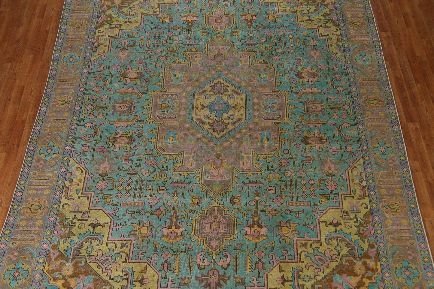 Distressed Over-Dyed Tabriz Persian Area Rug 9x12