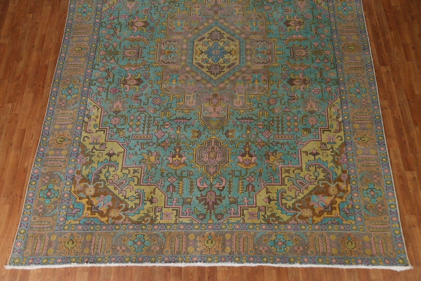 Distressed Over-Dyed Tabriz Persian Area Rug 9x12