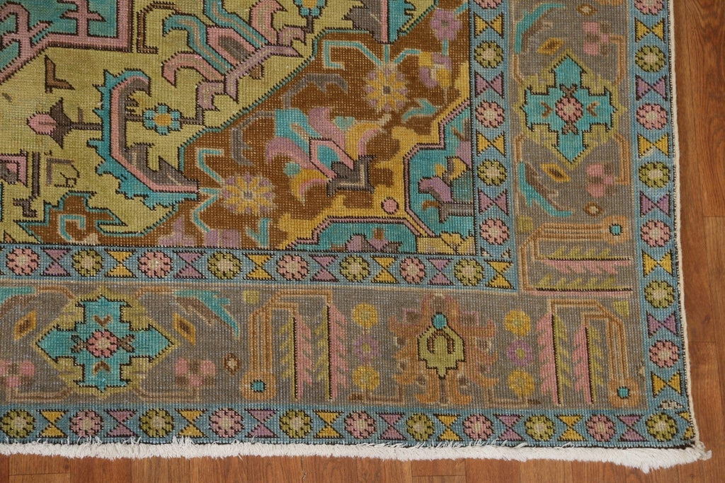 Distressed Over-Dyed Tabriz Persian Area Rug 9x12