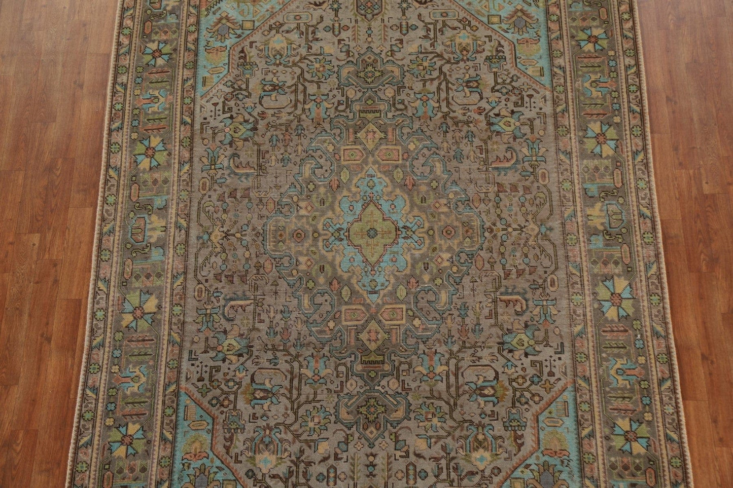 Distressed Over-Dyed Tabriz Persian Area Rug 7x10