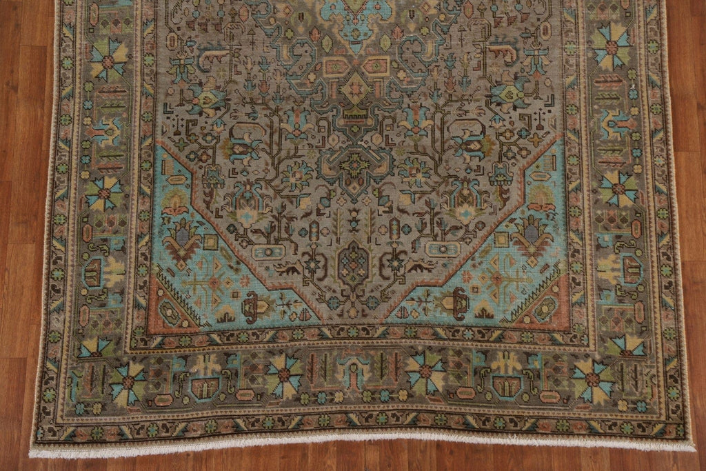 Distressed Over-Dyed Tabriz Persian Area Rug 7x10