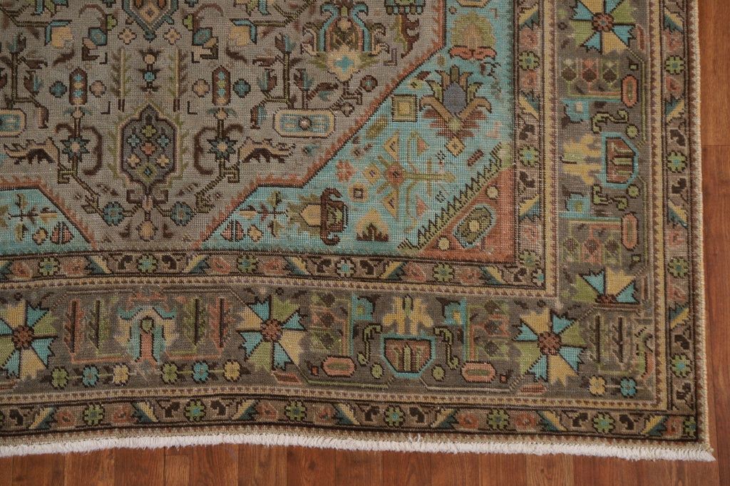 Distressed Over-Dyed Tabriz Persian Area Rug 7x10