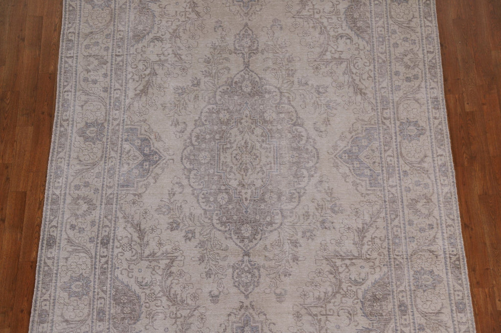 Distressed Tabriz Persian Area Rug 7x10