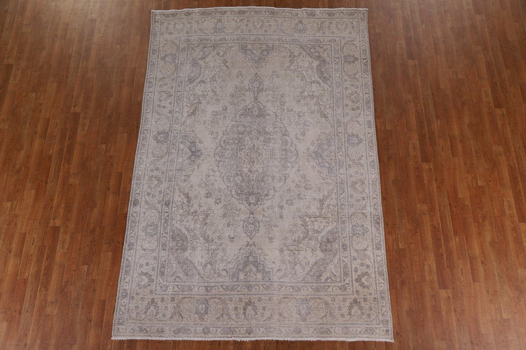 Distressed Tabriz Persian Area Rug 7x10