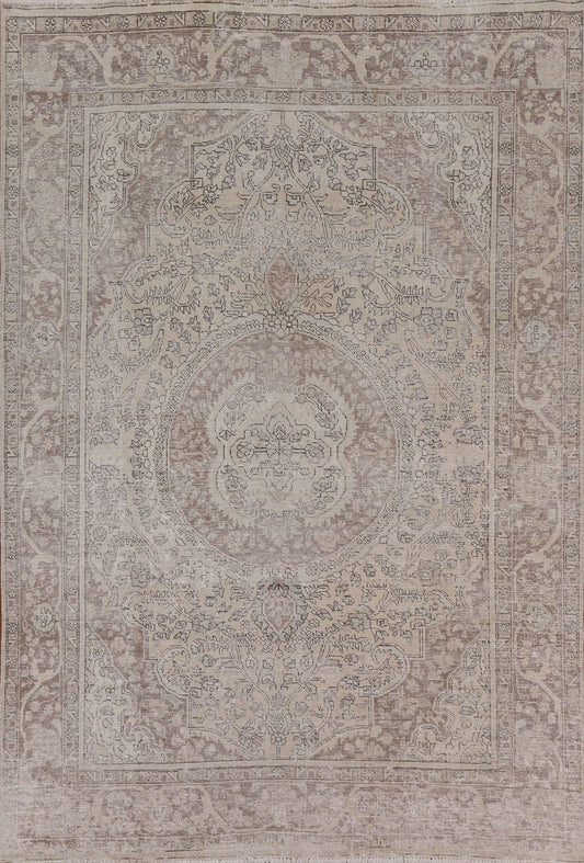 Distressed Tabriz Persian Area Rug 7x9