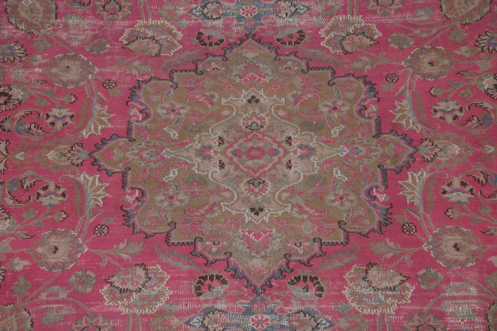 Vintage Pink Mashad Persian Area Rug 8x10