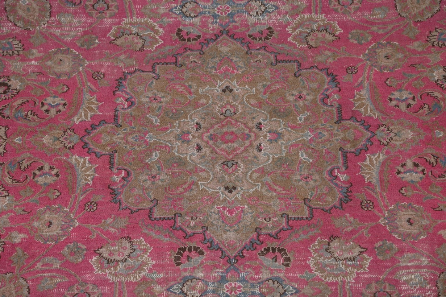 Vintage Pink Mashad Persian Area Rug 8x10