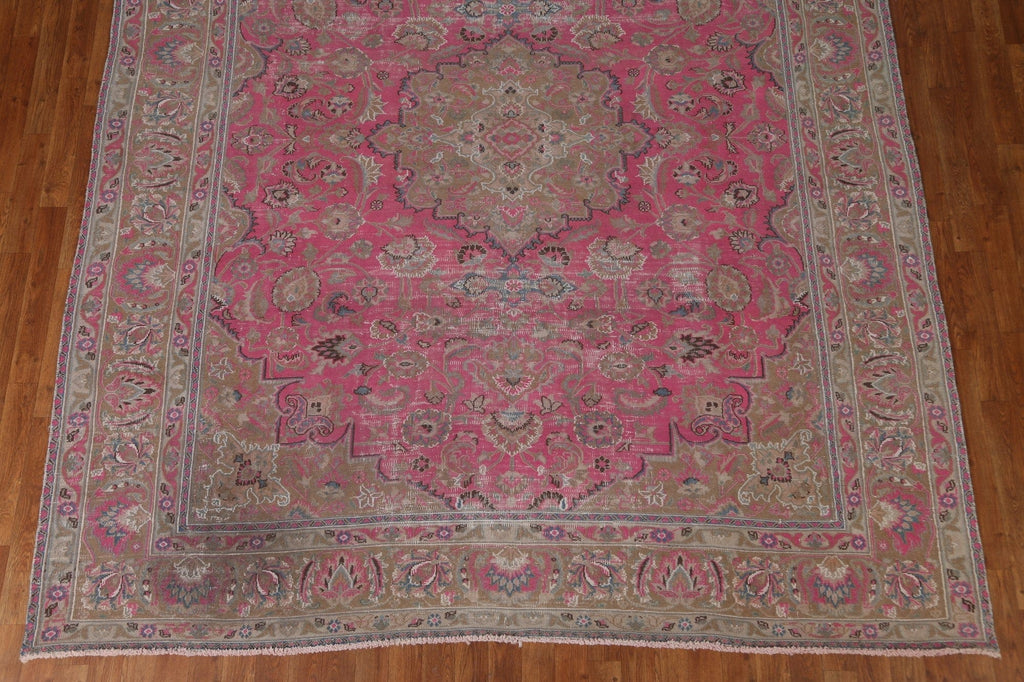 Vintage Pink Mashad Persian Area Rug 8x10