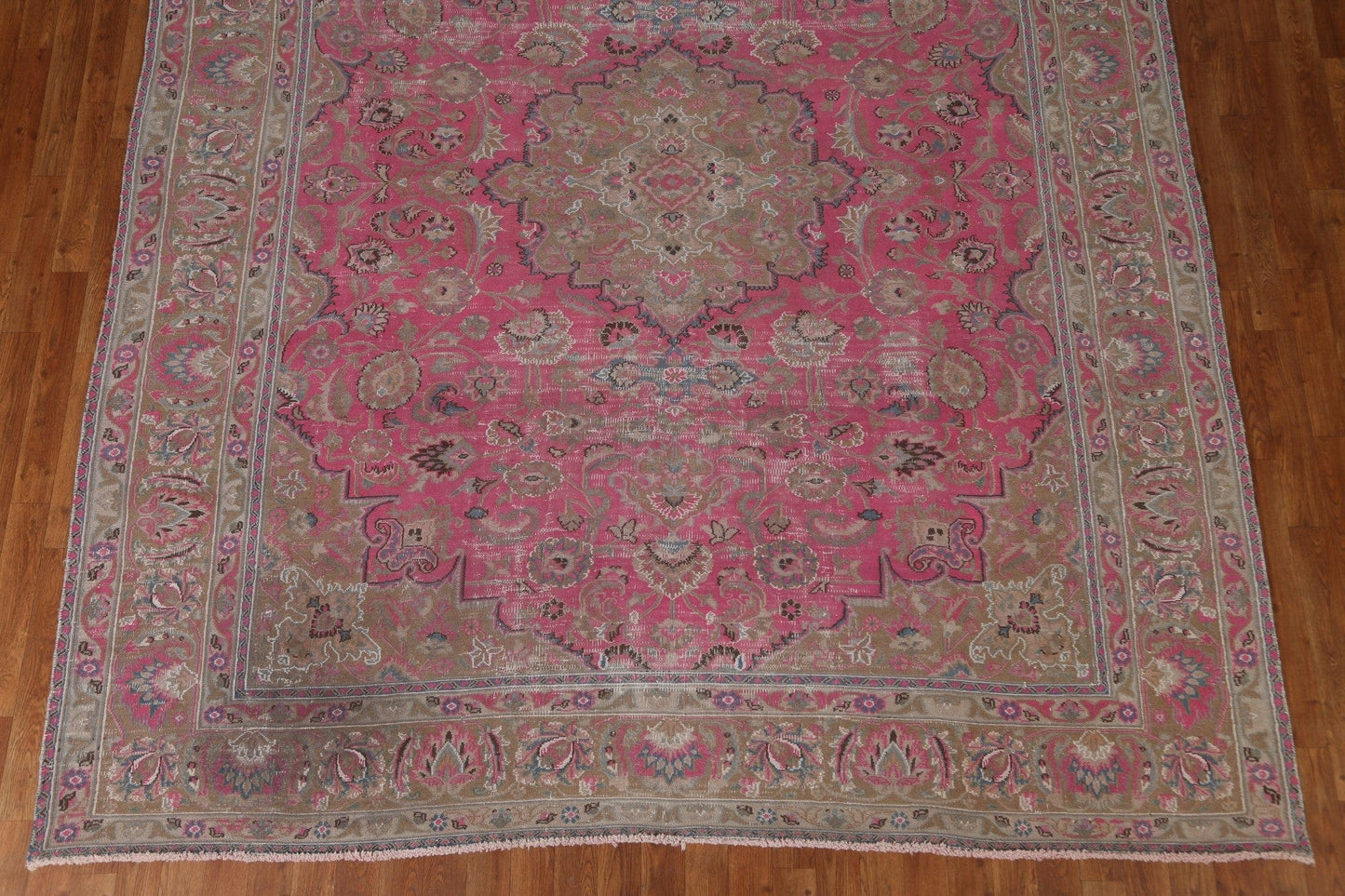 Vintage Pink Mashad Persian Area Rug 8x10