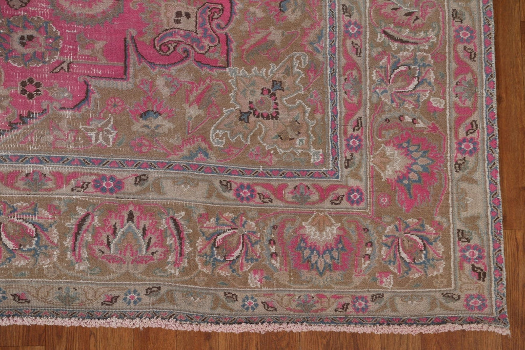 Vintage Pink Mashad Persian Area Rug 8x10