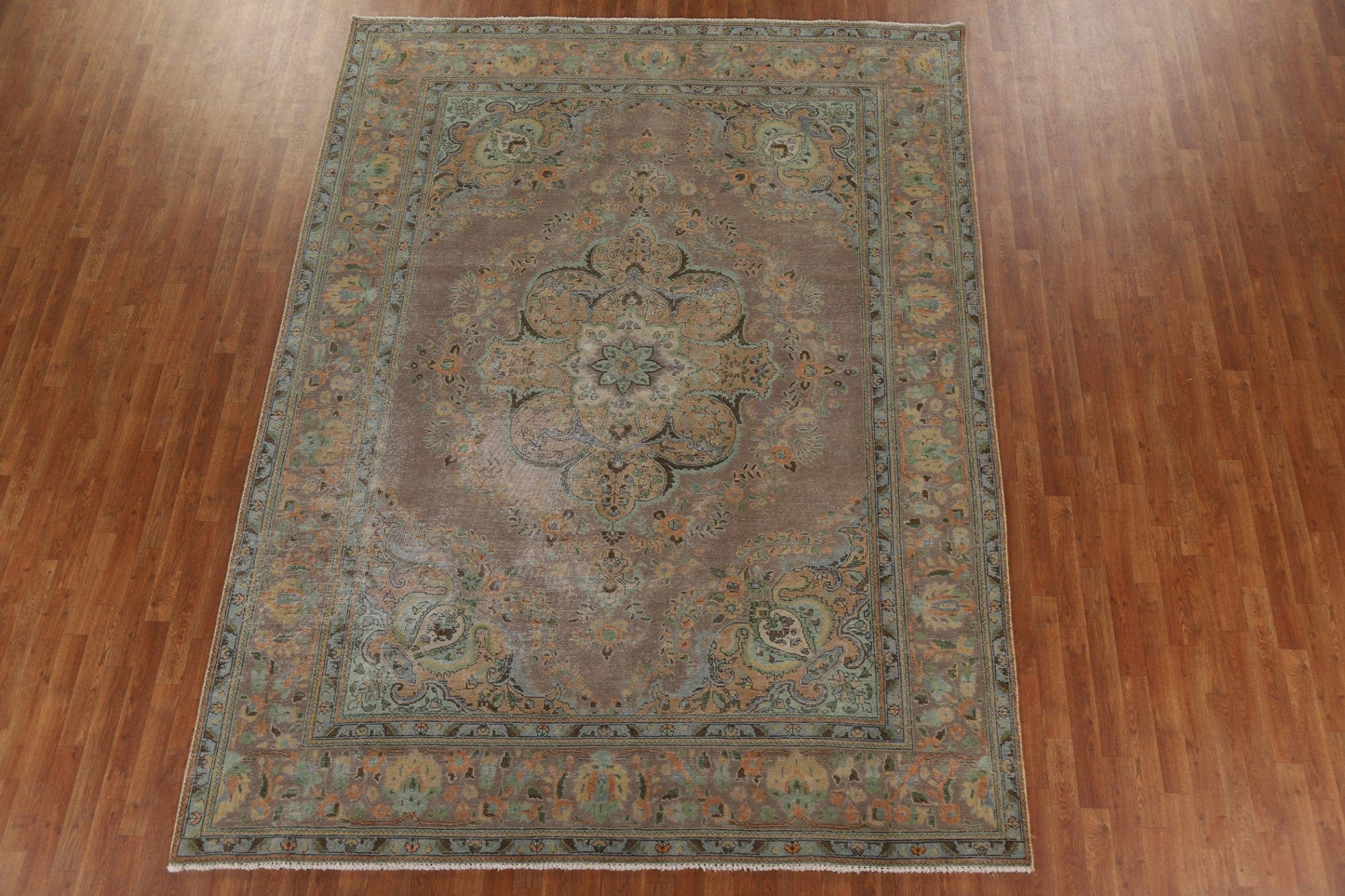 Distressed Over-Dyed Tabriz Persian Area Rug 8x11