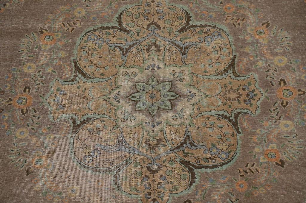 Distressed Over-Dyed Tabriz Persian Area Rug 8x11