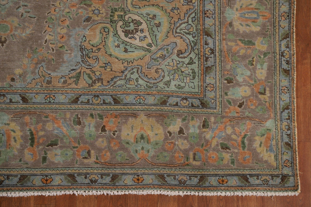 Distressed Over-Dyed Tabriz Persian Area Rug 8x11