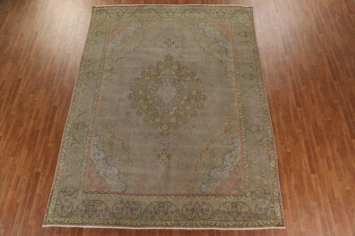 Distressed Over-Dyed Tabriz Persian Area Rug 9x13