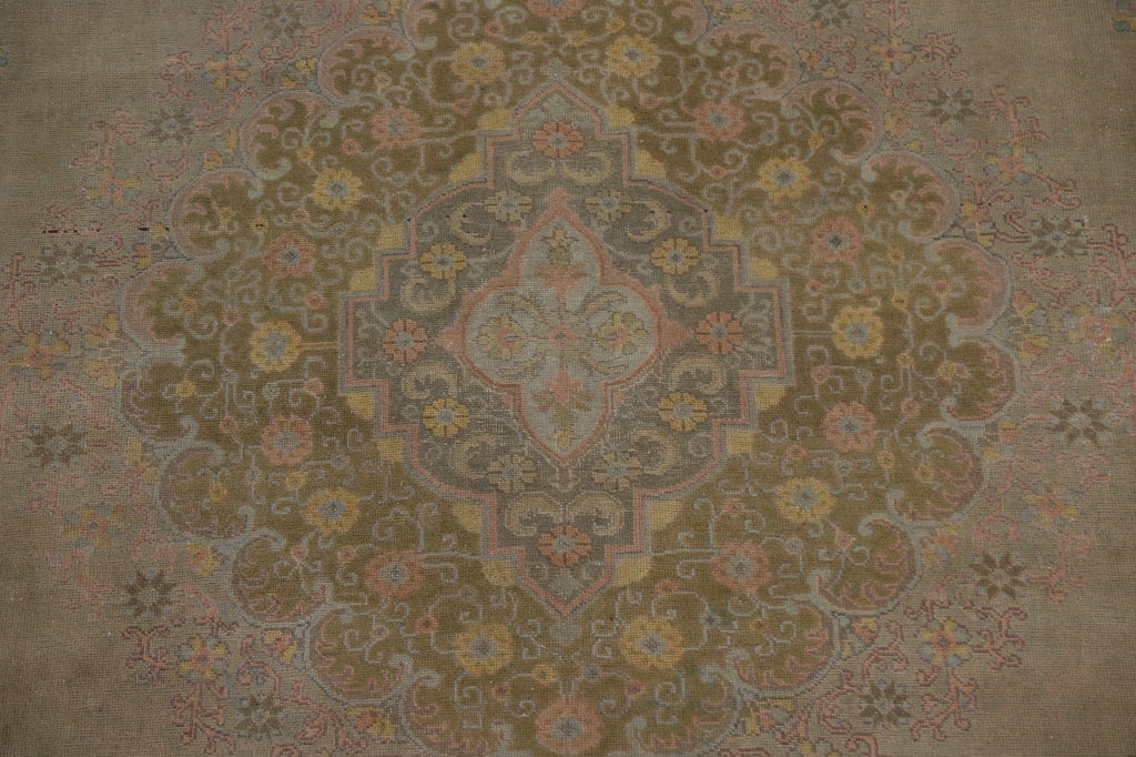 Distressed Over-Dyed Tabriz Persian Area Rug 9x13