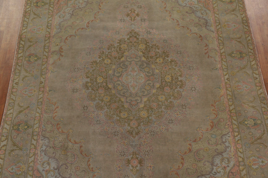 Distressed Over-Dyed Tabriz Persian Area Rug 9x13