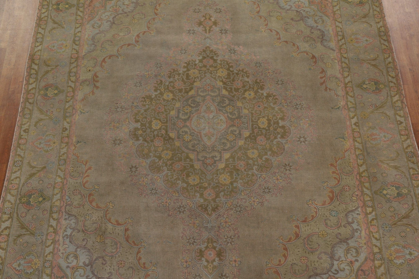 Distressed Over-Dyed Tabriz Persian Area Rug 9x13