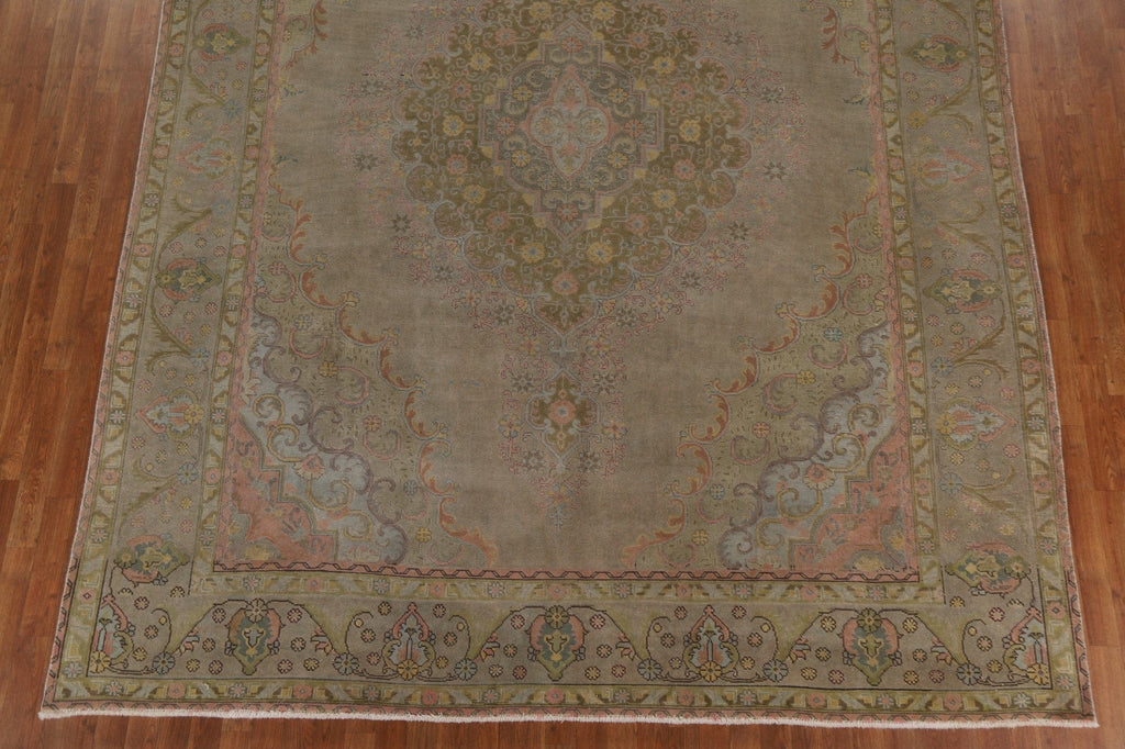 Distressed Over-Dyed Tabriz Persian Area Rug 9x13