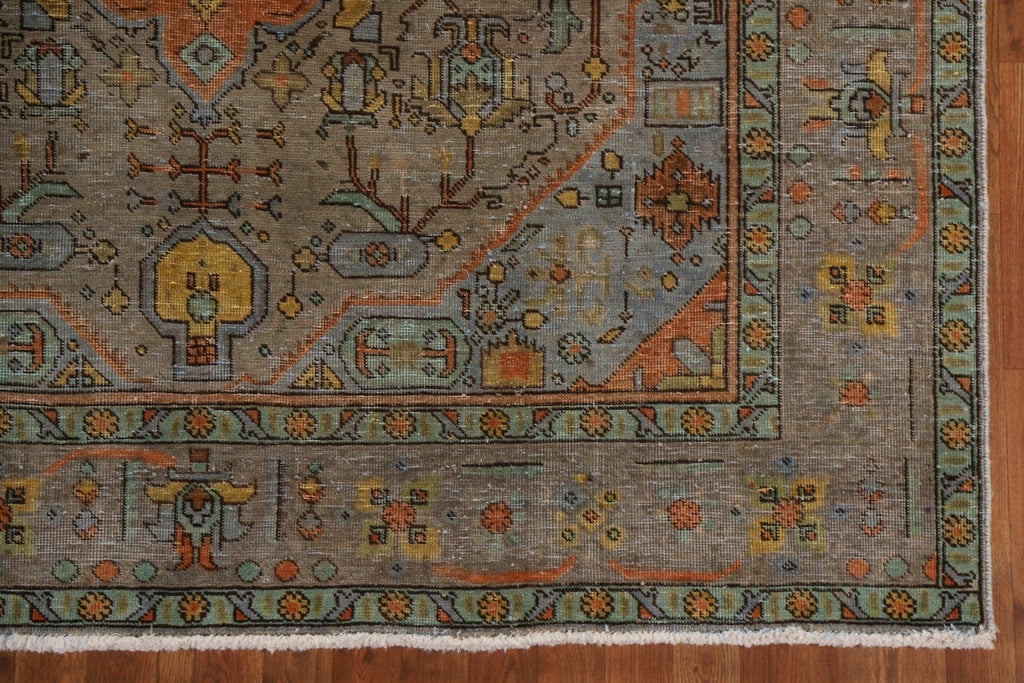 Over-Dyed Geometric Tabriz Persian Area Rug 7x10