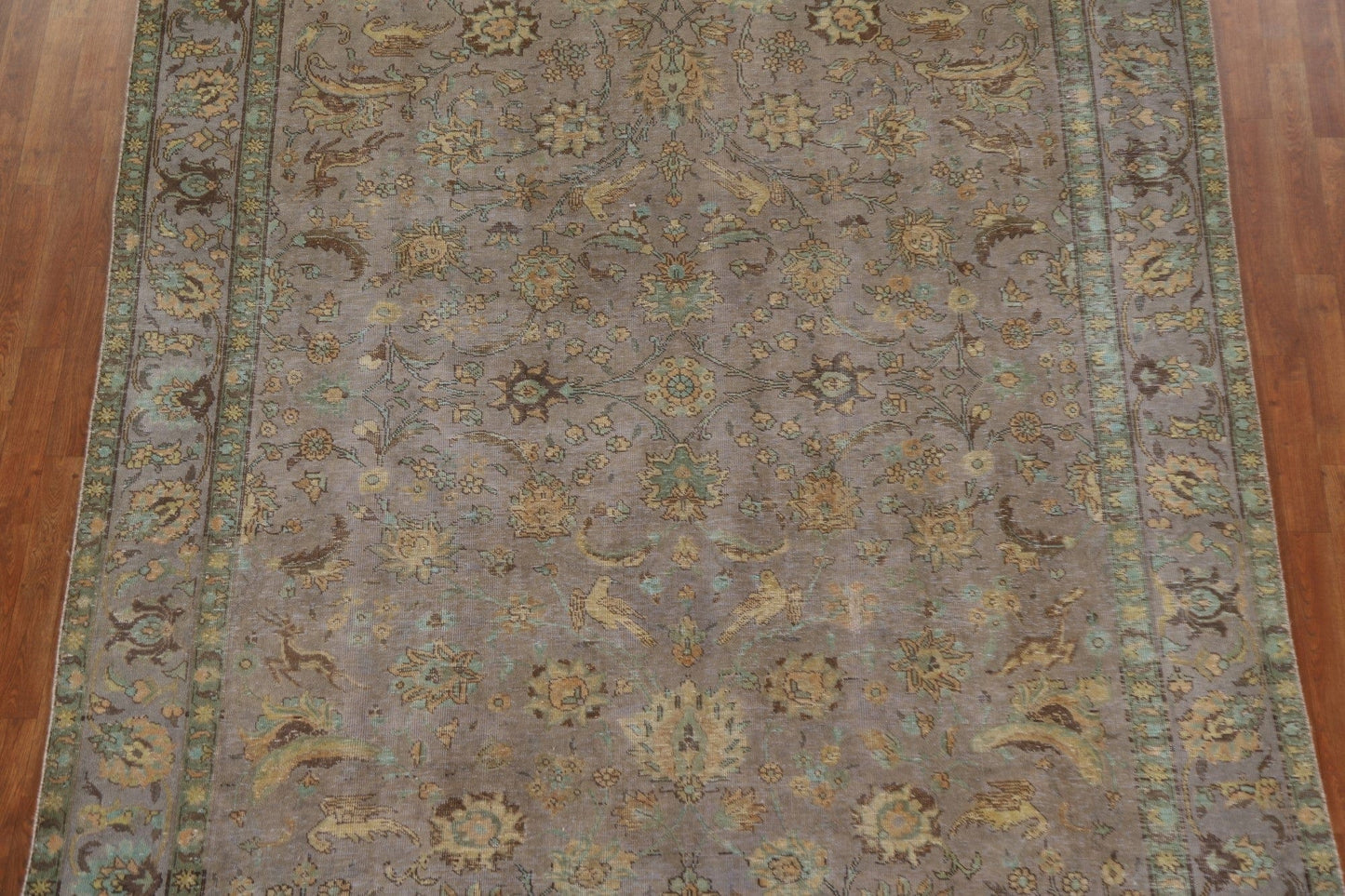 Distressed Over-Dyed Tabriz Persian Area Rug 8x11