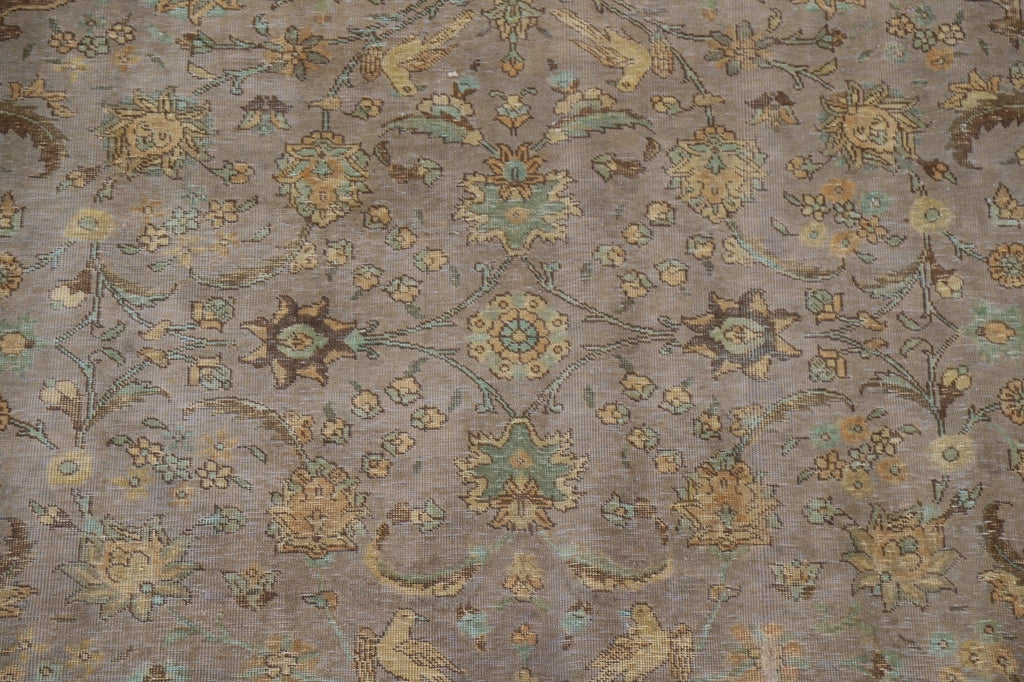 Distressed Over-Dyed Tabriz Persian Area Rug 8x11